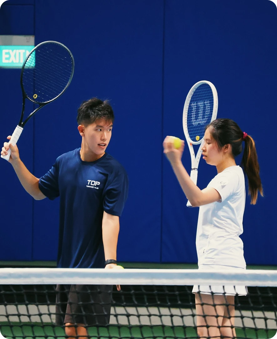 Professional tennis coaching session at Top Tennis Hub